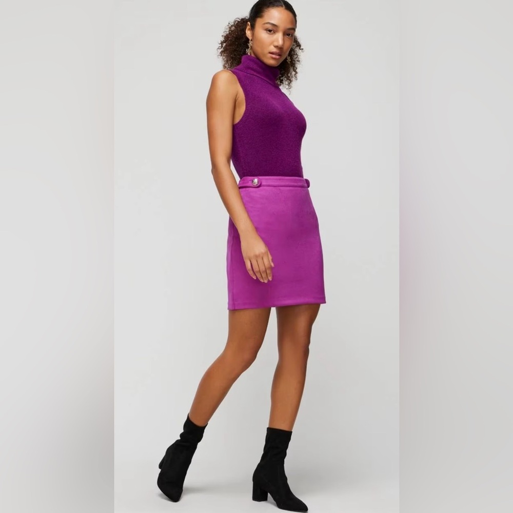 White House Black Market Purple/Magenta Mini Skirt